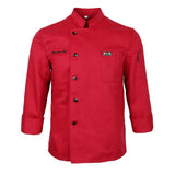 Maxbell Chef Jacket Coat Uniform Long Sleeve Hotel Kitchen Cook Apparel 2XL Red