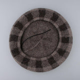 Maxbell Vintage Plaid Beret Hat Wool Felt Beanie Cap Autumn Women Artist Hat Camel