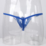 Maxbell Maxbell Sexy Men's Solid Key Chain Buckles Pouch Thong Brief T-back Underwear Blue