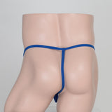 Maxbell Maxbell Sexy Men's Solid Key Chain Buckles Pouch Thong Brief T-back Underwear Blue