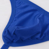 Maxbell Maxbell Sexy Men's Solid Key Chain Buckles Pouch Thong Brief T-back Underwear Blue