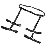 Maxbell Womens PU Leather Body Harness Belt Adjustable Punk Waist Leg Garter Belt - Aladdin Shoppers