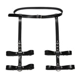 Maxbell Womens PU Leather Body Harness Belt Adjustable Punk Waist Leg Garter Belt - Aladdin Shoppers