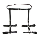 Maxbell Womens PU Leather Body Harness Belt Adjustable Punk Waist Leg Garter Belt - Aladdin Shoppers