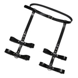 Maxbell Womens PU Leather Body Harness Belt Adjustable Punk Waist Leg Garter Belt - Aladdin Shoppers