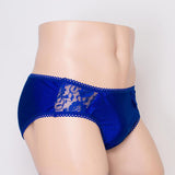 Maxbell Maxbell Men's Sexy Spandex Underwear Boxer Briefs Underpants Free Size Blue