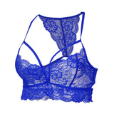 Maxbell Maxbell Sexy Floral Lace Bustier Crop Tops Unpadded Bra Bralette Cami Lingerie Blue