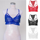 Maxbell Maxbell Sexy Floral Lace Bustier Crop Tops Unpadded Bra Bralette Cami Lingerie Blue