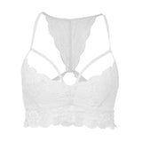 Maxbell Maxbell Sexy Floral Lace Bustier Crop Tops Unpadded Bra Bralette Cami Lingerie White