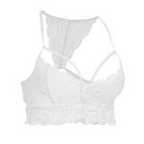 Maxbell Maxbell Sexy Floral Lace Bustier Crop Tops Unpadded Bra Bralette Cami Lingerie White