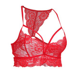 Maxbell Sexy Floral Lace Bustier Crop Tops Unpadded Bra Bralette Cami Lingerie Red