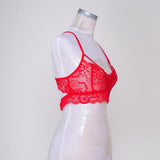 Maxbell Sexy Floral Lace Bustier Crop Tops Unpadded Bra Bralette Cami Lingerie Red