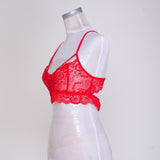 Maxbell Sexy Floral Lace Bustier Crop Tops Unpadded Bra Bralette Cami Lingerie Red