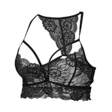 Maxbell Maxbell Sexy Floral Lace Bustier Crop Tops Unpadded Bra Bralette Cami Lingerie Black