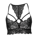 Maxbell Maxbell Sexy Floral Lace Bustier Crop Tops Unpadded Bra Bralette Cami Lingerie Black