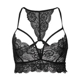 Maxbell Maxbell Sexy Floral Lace Bustier Crop Tops Unpadded Bra Bralette Cami Lingerie Black