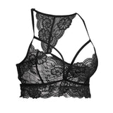 Maxbell Maxbell Sexy Floral Lace Bustier Crop Tops Unpadded Bra Bralette Cami Lingerie Black