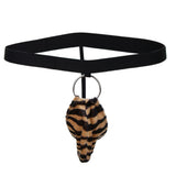 Maxbell Maxbell Men Sexy O Ring Thongs Underwear Bulge G-string Jockstrap Underpants Leopard