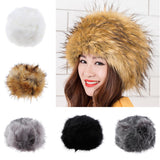 Women Warm Winter Russian Fluffy Faux Fur Hat Earwarmer Earmuff Cossak Ski Light Gray