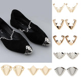 Fashion Metal Shoes Accessories DIY Metal Pointed Shoe Charm Gold design 1