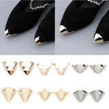 Fashion Metal Shoes Accessories DIY Metal Pointed Shoe Charm Gold design 1