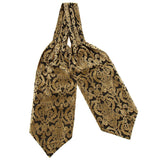 Men's Paisley Floral Jacquard Woven Self Cravat Tie Ascot