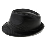 Men Winter Fashion Leather Fedora Hat Church Gentleman Panama Felt Jazz Cap