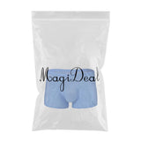 Maxbell Maxbell Mens Silk Underwear Sexy Seamless Boxer Briefs Short Leg XL Blue