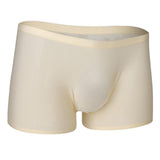 Maxbell Maxbell Mens Silk Underwear Sexy Seamless Boxer Briefs Short Leg M Skin Color