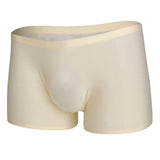 Maxbell Maxbell Mens Silk Underwear Sexy Seamless Boxer Briefs Short Leg M Skin Color