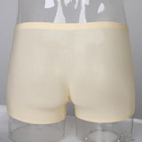 Maxbell Maxbell Mens Silk Underwear Sexy Seamless Boxer Briefs Short Leg L Skin Color