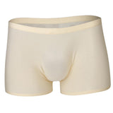Maxbell Maxbell Mens Silk Underwear Sexy Seamless Boxer Briefs Short Leg XXL Skin Color