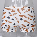 Maxbell Maxbell Sexy Men Seamless Boxer Briefs Printed Panties Underwear  M White Fishbone