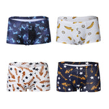 Maxbell Maxbell Sexy Men Seamless Boxer Briefs Printed Panties Underwear  M White Fishbone