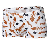 Maxbell Maxbell Sexy Men Seamless Boxer Briefs Printed Panties Underwear  M White Fishbone