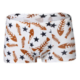 Maxbell Maxbell Sexy Men Seamless Boxer Briefs Printed Panties Underwear  M White Fishbone