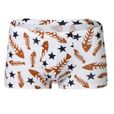Maxbell Maxbell Sexy Men Seamless Boxer Briefs Printed Panties Underwear  M White Fishbone