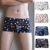 Maxbell Maxbell Sexy Men Seamless Boxer Briefs Printed Panties Underwear  M White Fishbone