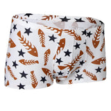 Maxbell Maxbell Sexy Men Seamless Boxer Briefs Printed Panties Underwear  2XL White Fishbone