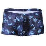 Maxbell Maxbell Sexy Men Seamless Boxer Briefs Printed Panties Underwear  XL Blue Star
