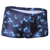 Maxbell Maxbell Sexy Men Seamless Boxer Briefs Printed Panties Underwear  XL Blue Star