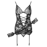 Maxbell Women's Sexy Lace Lingerie Babydoll G-String Thong Underwear Nightwear Black - Aladdin Shoppers