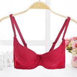 Maxbell Maxbell Womens Comfort Sexy Embroidered Lace Unpadded Push up Everyday Bra 36AB Red