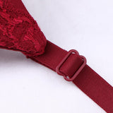 Maxbell Maxbell Womens Comfort Sexy Embroidered Lace Unpadded Push up Everyday Bra 36AB Red