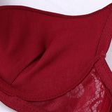 Maxbell Maxbell Womens Comfort Sexy Embroidered Lace Unpadded Push up Everyday Bra 36AB Red