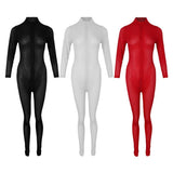 Maxbell Open Crotch Jumpsuits Sexy Zipper Long Sleeves Catsuit Bodysuit Clubwear Black - Aladdin Shoppers