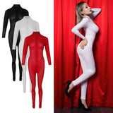 Maxbell Open Crotch Jumpsuits Sexy Zipper Long Sleeves Catsuit Bodysuit Clubwear Black - Aladdin Shoppers