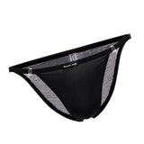 Maxbell 2 Pieces Mens Ice Silk Low Rise Briefs Underwear String Bikini Adjustable