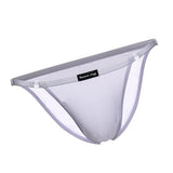 Maxbell 2 Pieces Mens Ice Silk Low Rise Briefs Underwear String Bikini Adjustable