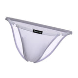 Maxbell 2 Pieces Mens Ice Silk Low Rise Briefs Underwear String Bikini Adjustable